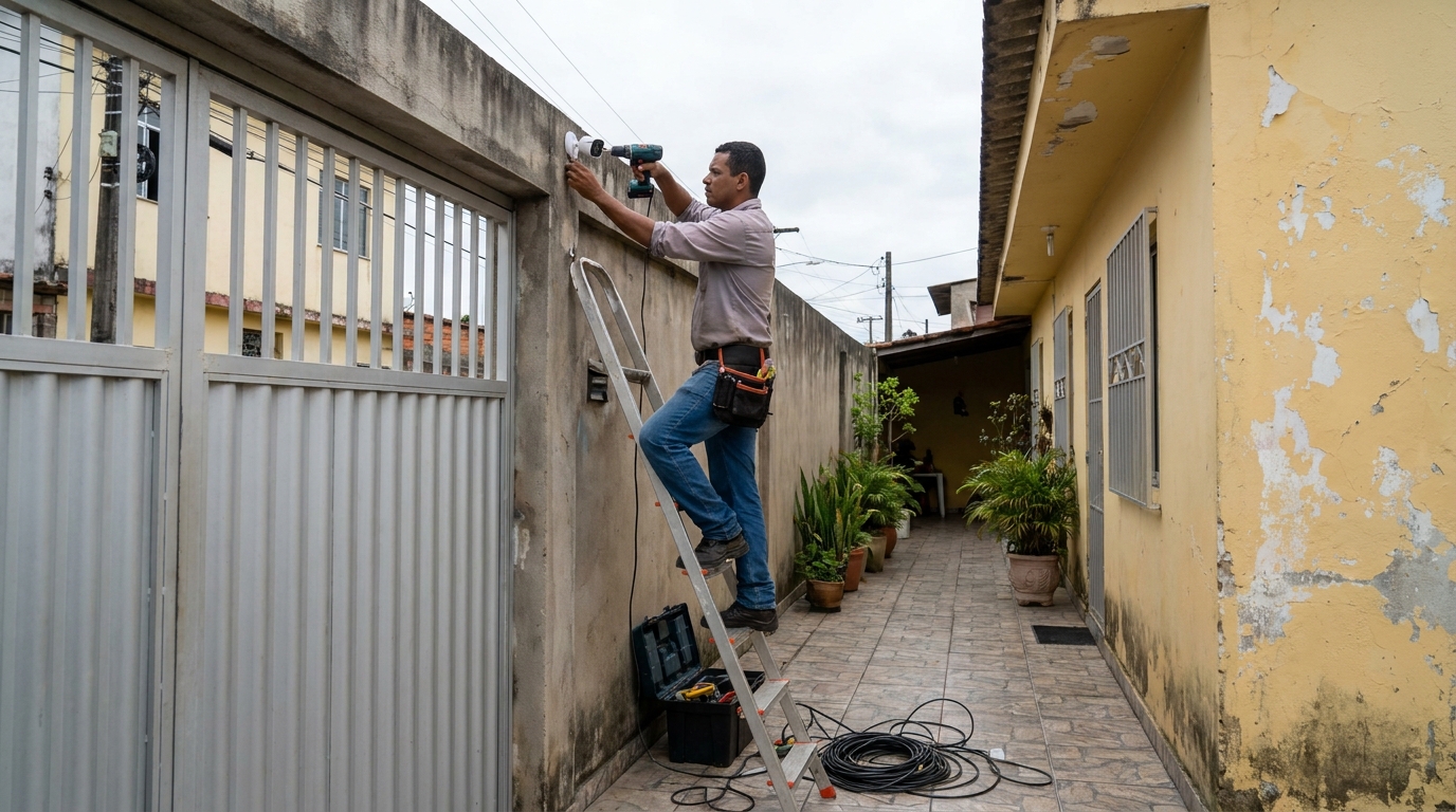 Passagem de cabeamento em Goiânia‑GO